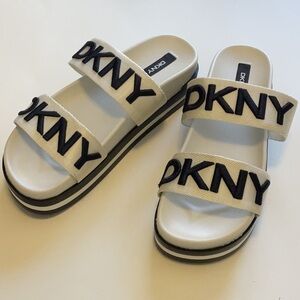 DKNY adult White Sandals, size 9.5, new, perfect condition.